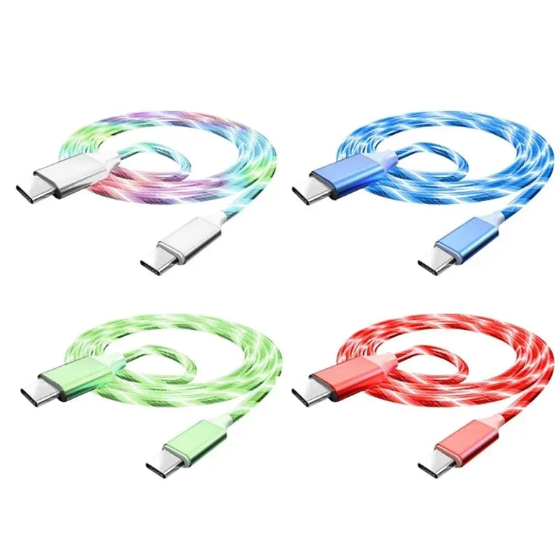 LED PD 60W USB Type C to USB C Cable for iPhone 15 Pro Max Xiaomi Huawei  Fast Charging Charger Data Cable USB-C Cable 1m 2m