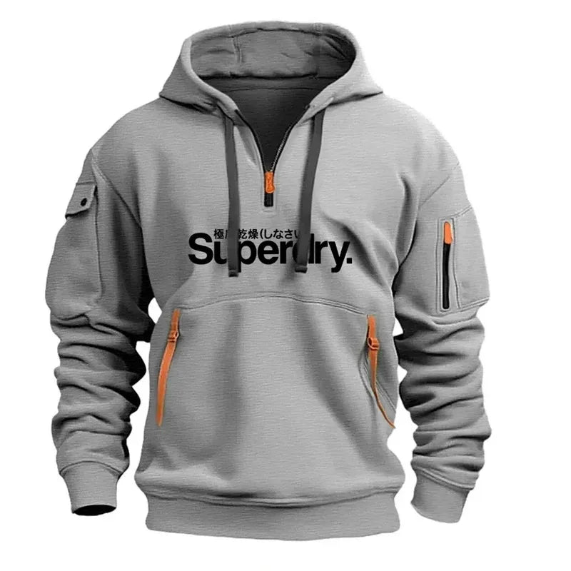 Men's hooded pullover for autumn and winter, outdoor jogging sweatshirt, versatile hooded sweatshirt for daily use