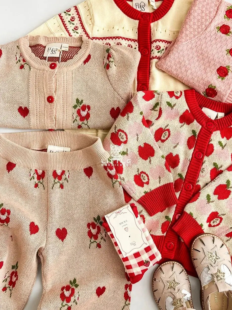 Knitted Sweater FL Brand Christmas Winter Baby Dresses Cardigan Toddler Girls Clothes Casual Dress Long Sleeve Tops and Pants