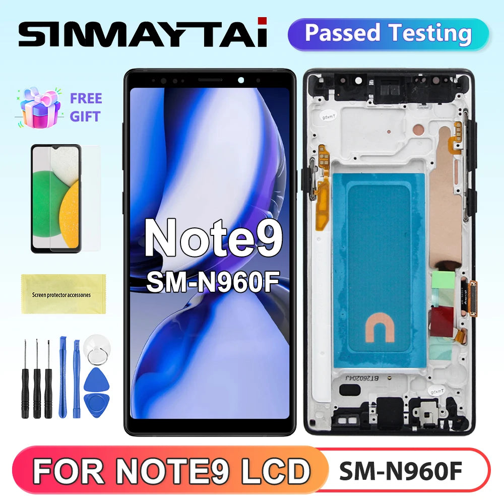 New Note 9 LCD For Samsung Note9 LCD Display Touch Screen Digitizer Repair Parts with Frame N960F N960D/S Replacement 100% Test