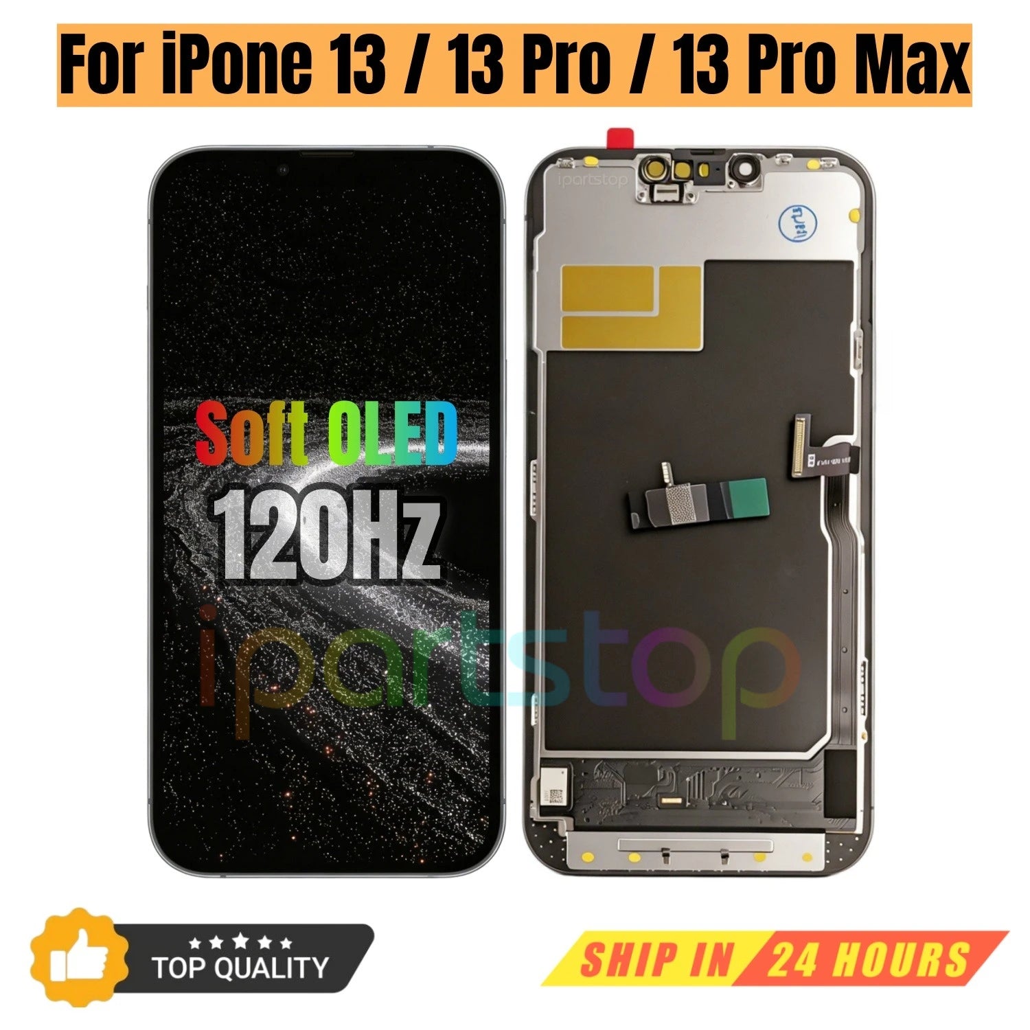 iParts Replacement New Display for iPhone 13 Pro Max 13Pro Soft OLED 120Hz LCD 3D Touch Screen Digitizer Assembly DD Parts