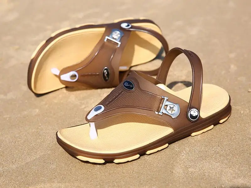 Summer Sandals Men Slippers Outdoor Beach Casual Shoes Zapatos De Hombre Indoor Durable Anti Slip Peep Toe New