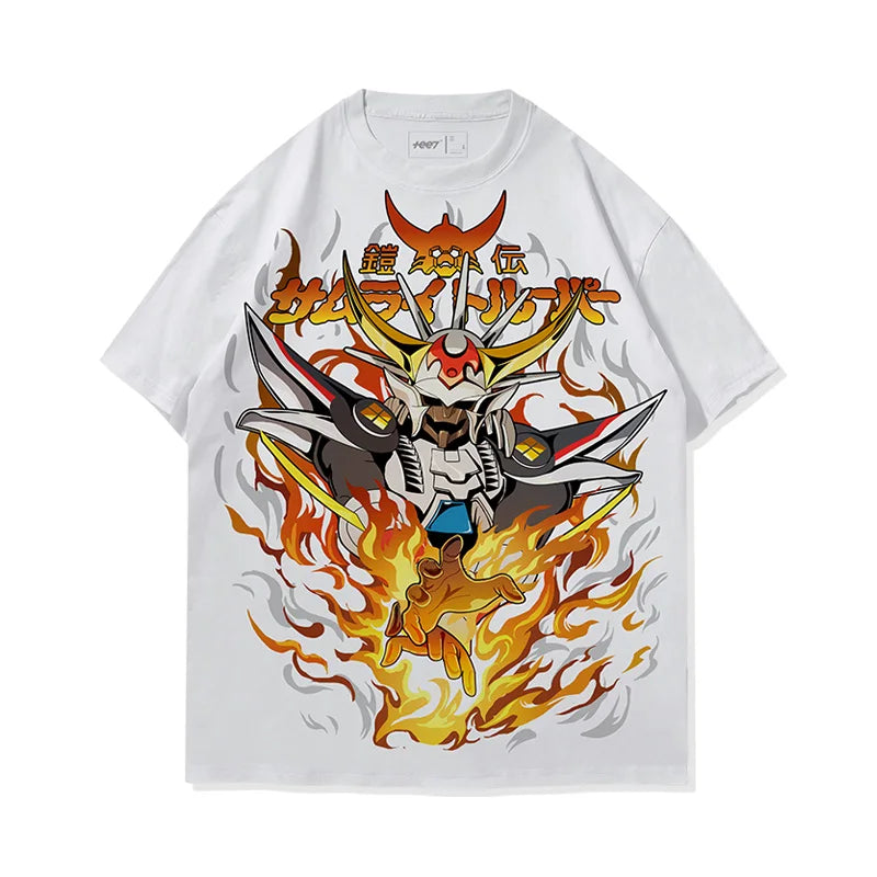 Ronin Warriors Animation Derivatives Sanada Ryo Printed Men's and Women's Summer New Fashion Cotton Short Sleeve Top Ins