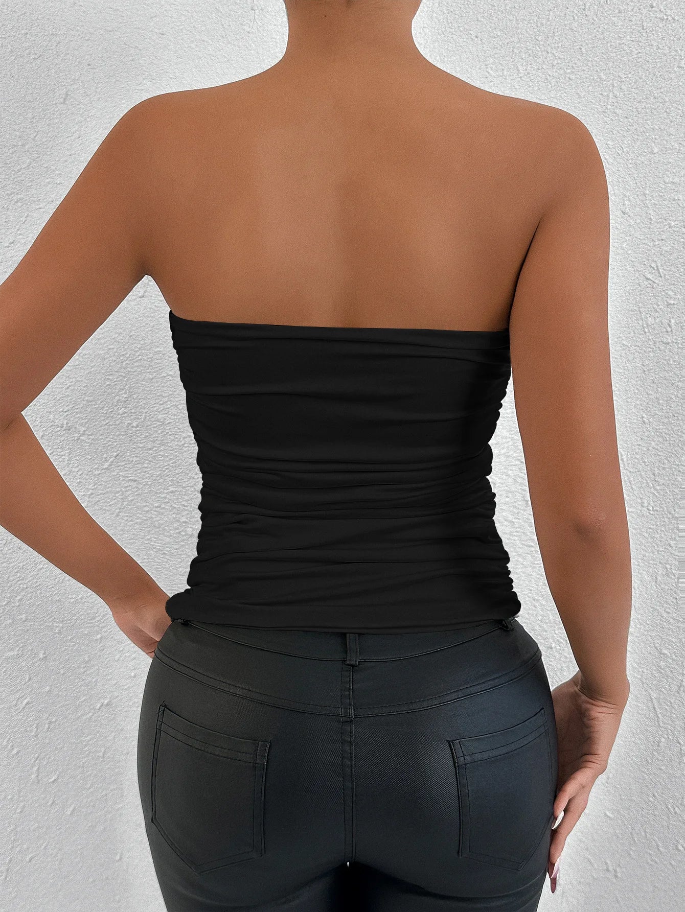 Fairyshely 2026 Sexy Summer Solid Strapless Top Women Bandeau Bodycon Tops Lady Sleeveless Off Shoulder Club Party Clothes