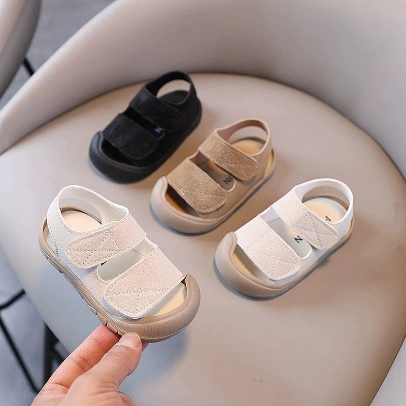Summer Kids Sandals Fashion Solid Color Toddler Sandals Soft Bottom Girls Baby Boys Shoes Beach Sandals