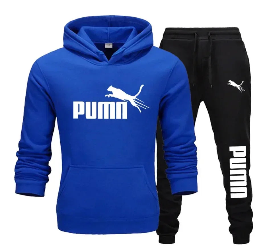 2025 New Autumn and Winter Men's Pullover Hoodie and Pants Two-Piece Set Fashionable Trendy Fitness Casual Sportswear