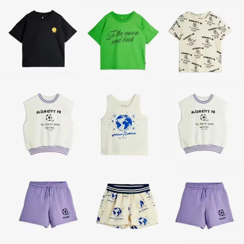 Toddler Girl Clothes Mini Brand 2026 New Summer Boys T-Shirt + Shorts Note Baby Dresses Casual Cotton Pants Children Outfit Set