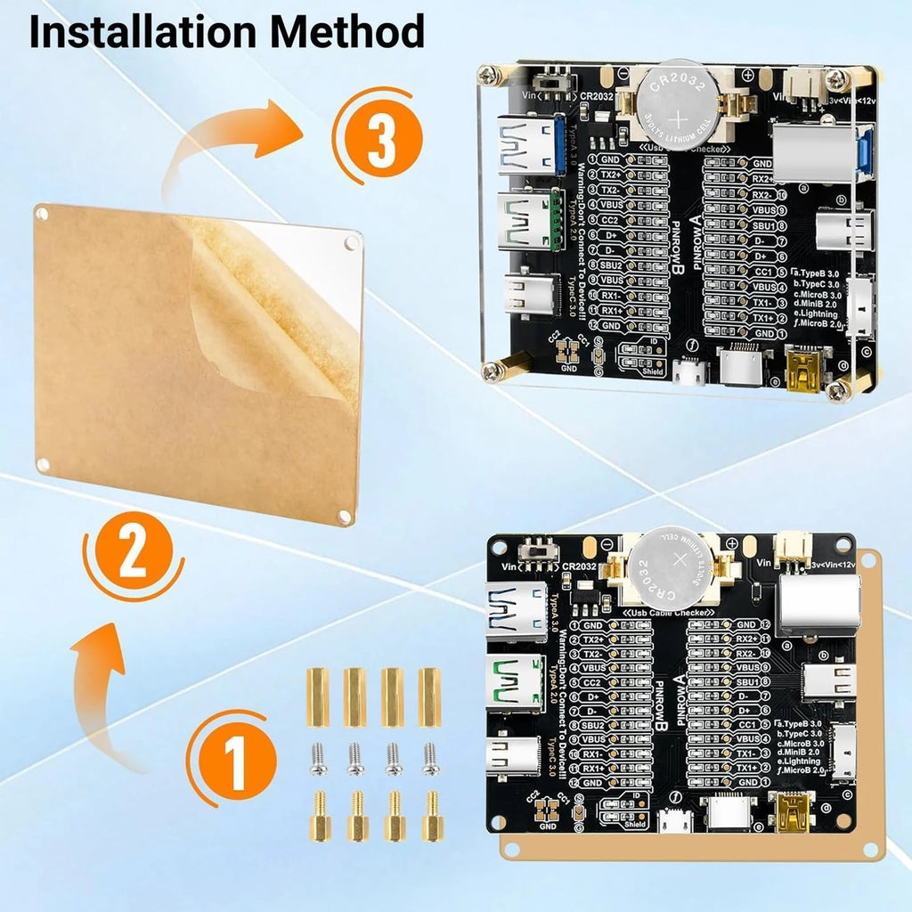 DT3 USB Cable Tester Data Cable Detection Board for IOS Android Micro Type-C Short Circuit on-Off Switching Test Board Tool