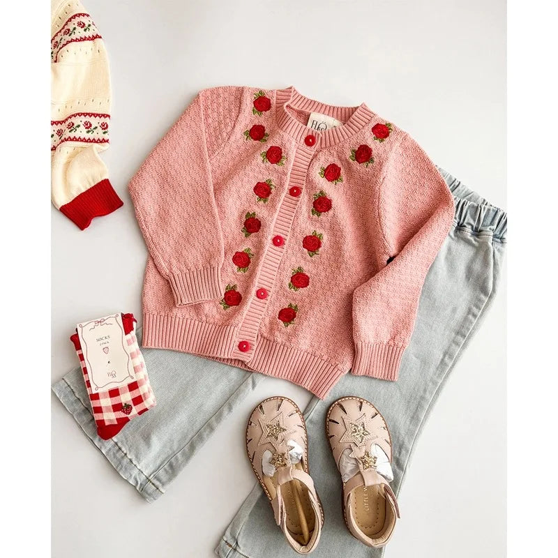 Knitted Sweater FL Brand Christmas Winter Baby Dresses Cardigan Toddler Girls Clothes Casual Dress Long Sleeve Tops and Pants