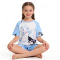 3 to 12 Years Girls Pajamas Summer Pyjamas Sets Kids Hello Kitty Cat Kuromi Tops+Short Pants Sleep Wear Little Girl Clothing