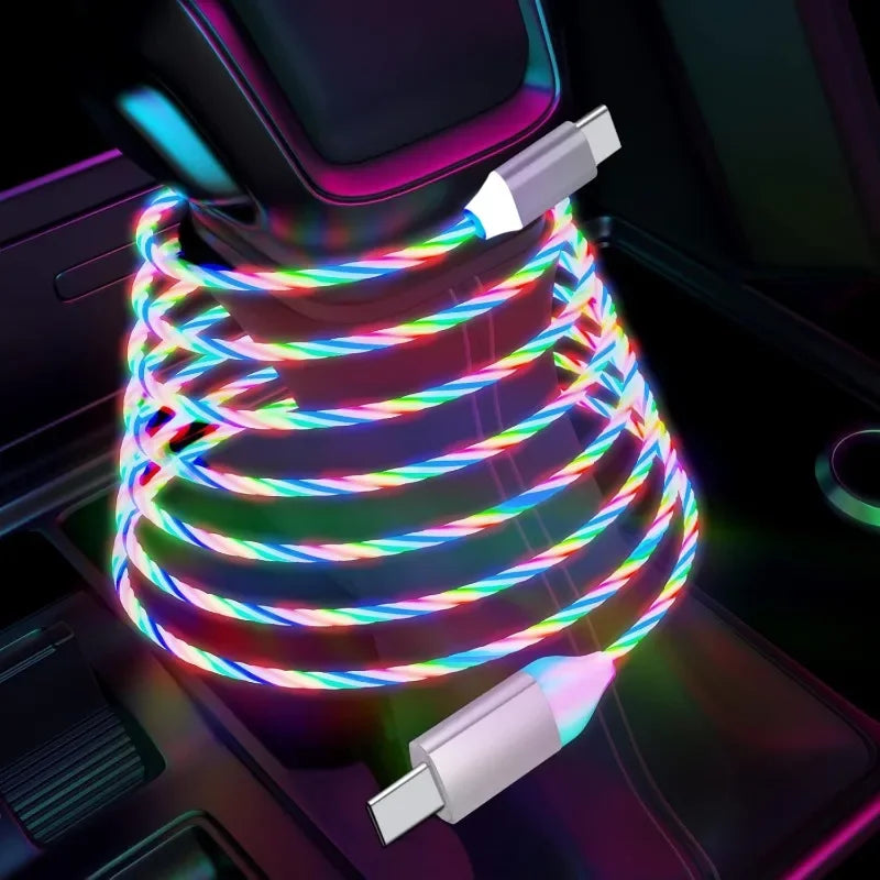 LED PD 60W USB Type C to USB C Cable for iPhone 15 Pro Max Xiaomi Huawei  Fast Charging Charger Data Cable USB-C Cable 1m 2m