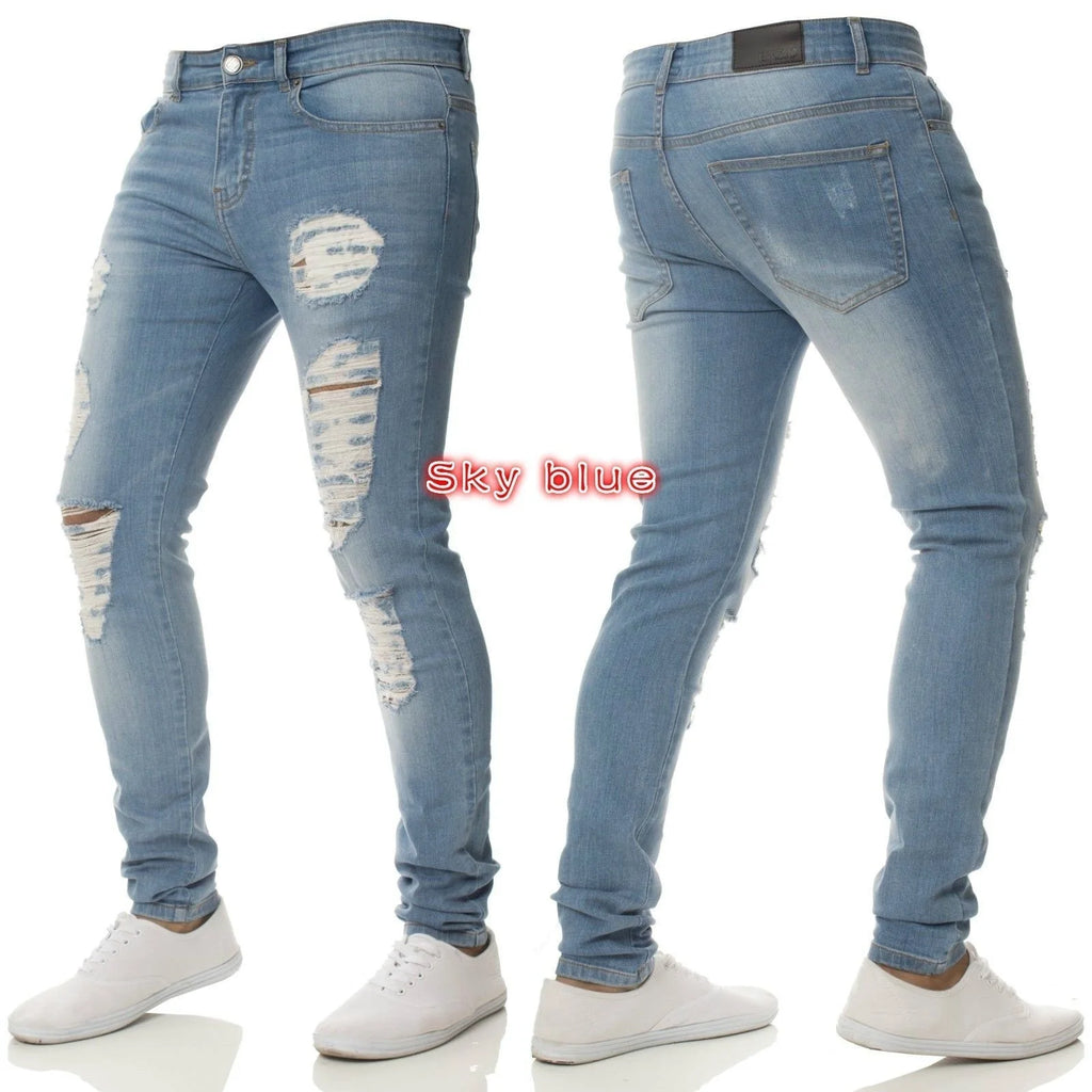 New 2025 high-quality Fashion Casual Cotton Business Black Denim Pants Male Trousers Men's Stretch Regular Fit Jeans S-XXXL