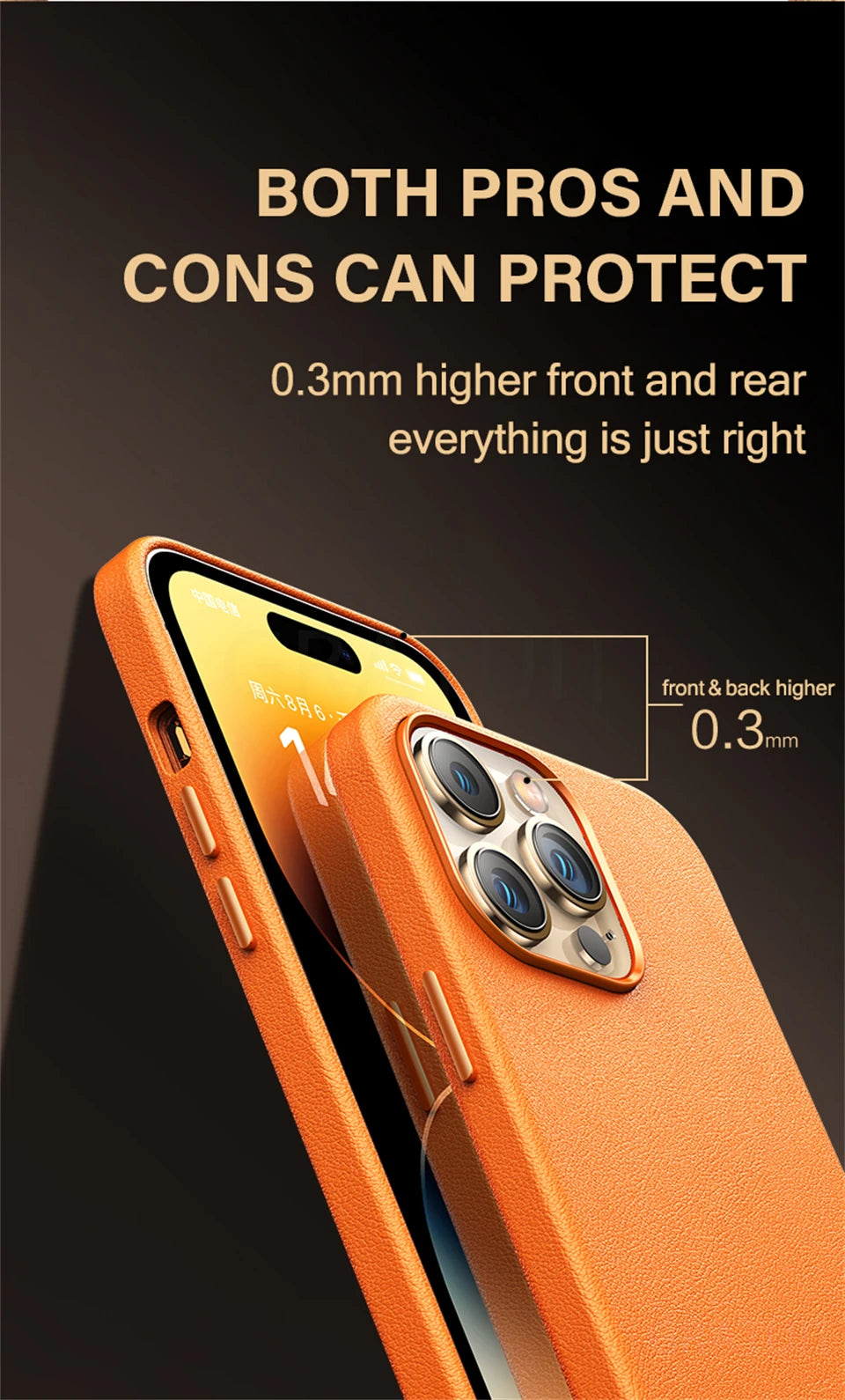 Luxury Leather Case For iPhone 15 14 13 Pro Max Plus Mini For Magsafe Magnetic Wireless Charging With Animation Phone Accessorie