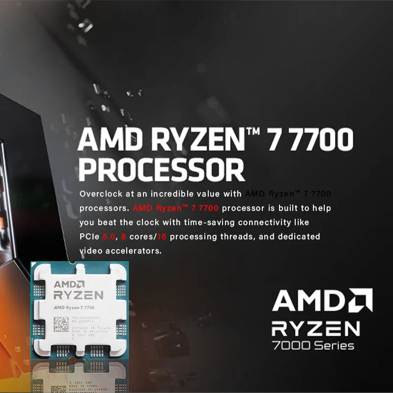 AMD Ryzen 7 7700 R7 7700 3.8 GHz 8-Core 16-Thread CPU 5NM L3=32M 100-000000592 Socket AM5 Tary New but without cooler