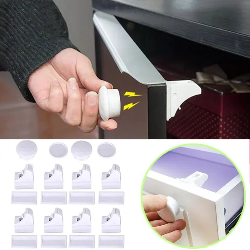 Magnetic Baby Proofing Locks Child Safety Latches For Drawers Cabinets Kids Protection Childproof Security Systems Home