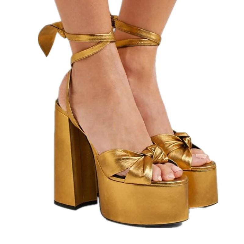 Summer 2025 Platform Sandals High Heels Women Ankle Strap Sandals Women's Sandals Dress Party Shoes