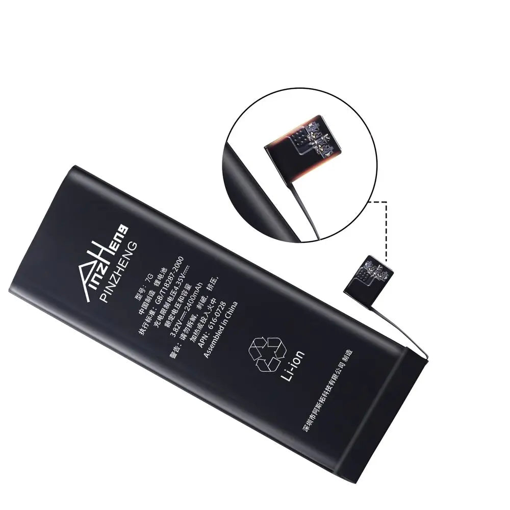 PINZHENG Real High Capacity Battery For iPhone 8 Plus SE 5S 6 6S 7 X Xr Xs Max Phone Replacement Batteries Warranty One Year