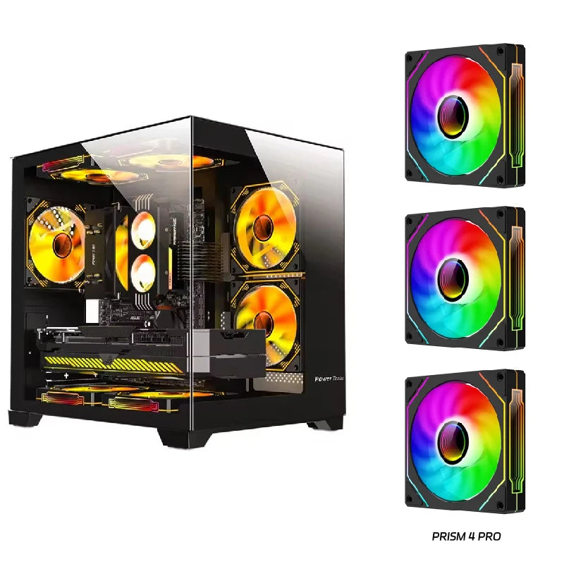 Power Train Coloured Glaze PC case Desktop 270° Sea View Room No pillars 240 water cooled Computer case