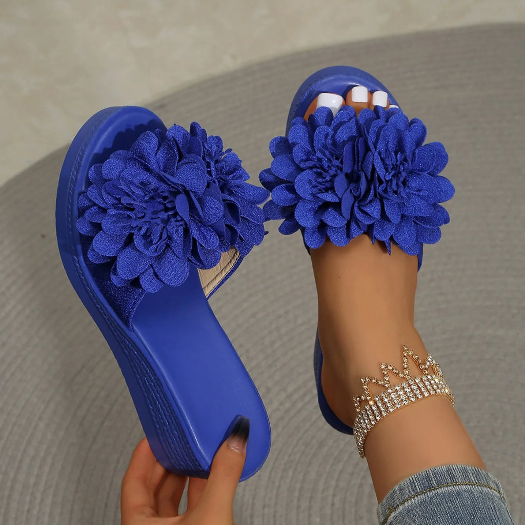 Summer Women Sandals Lightweight Slip on Shoes Women Platform Female Sandals Fashion Flower Hollow Wedge Beach Shoes for Women