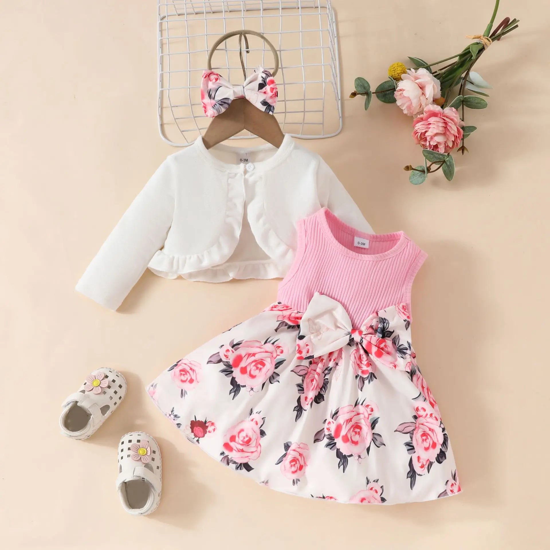 Prowow 0-3Y New Year Baby Dresses Green Velvet Coat Cardigan+Gingerbread Man Dress For Newborns My First Christmas Baby Clothes