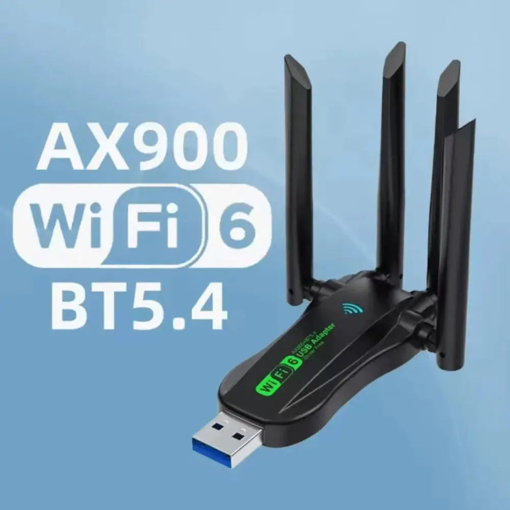 Dual Band WiFi6 USB Adapter, AX900 Bluetooth 5.4 900Mbps WiFi Dongle, Plug Play 4 Antenna 2.4G/5Ghz USB Interface Wireless Netwo