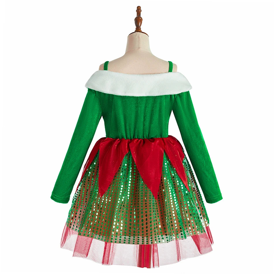 Baby Girl Clothes Pajamas Sets Boys Tops Set Child Christmas Gift Carnival Party Dress Kids Halloween Elf Cosplay Costumes Suit