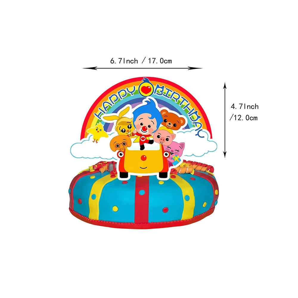 Catoon Clown Birthday Party Decoration Cute Tableware Cup Plate Balloon Banner Backdrop Gift Bag Favors for Kids Baby Supplies