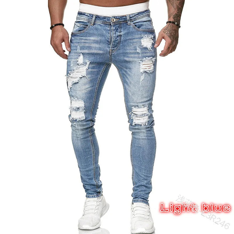 New 2025 high-quality Fashion Casual Cotton Business Black Denim Pants Male Trousers Men's Stretch Regular Fit Jeans S-XXXL