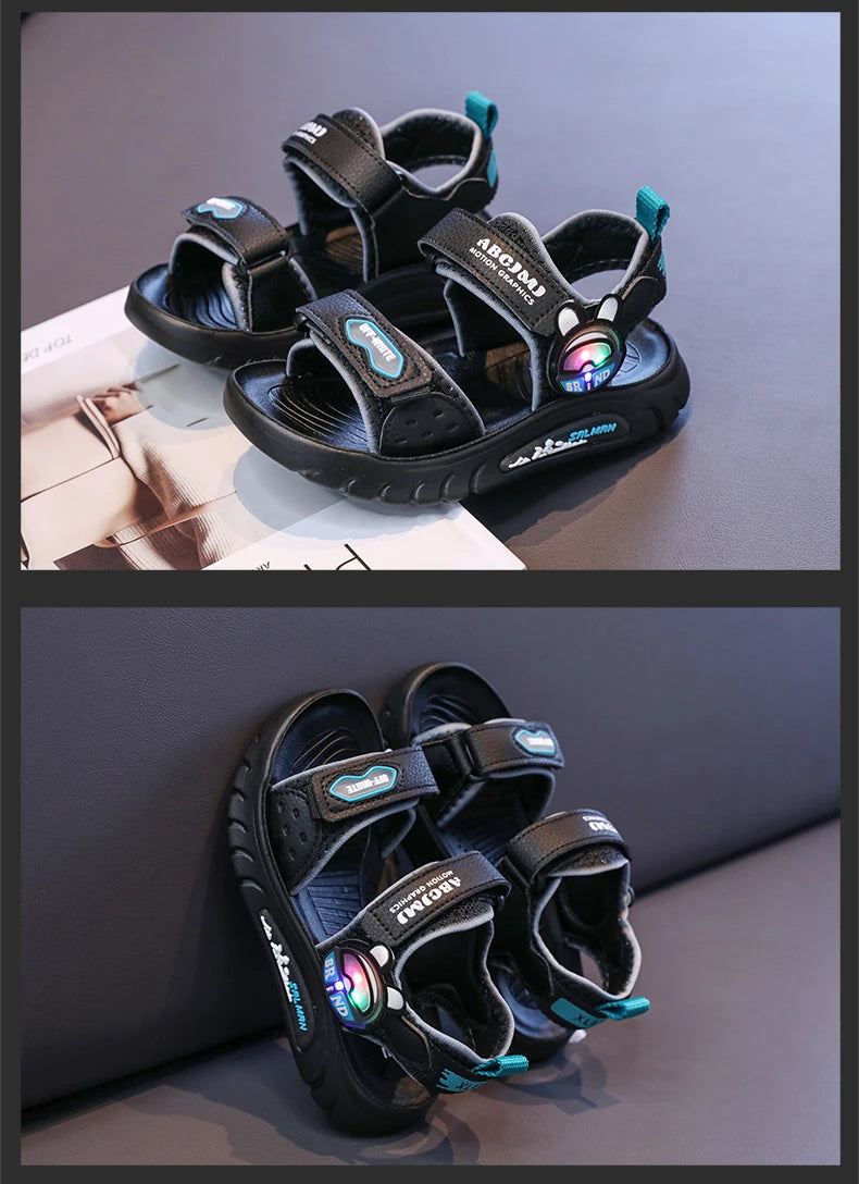 Summer Sandals for Boys Casual Beach Shoes Breathable Sport Sandals Comfortable Soft Sole Kids Shoes Fashion Non-slip Sandalias