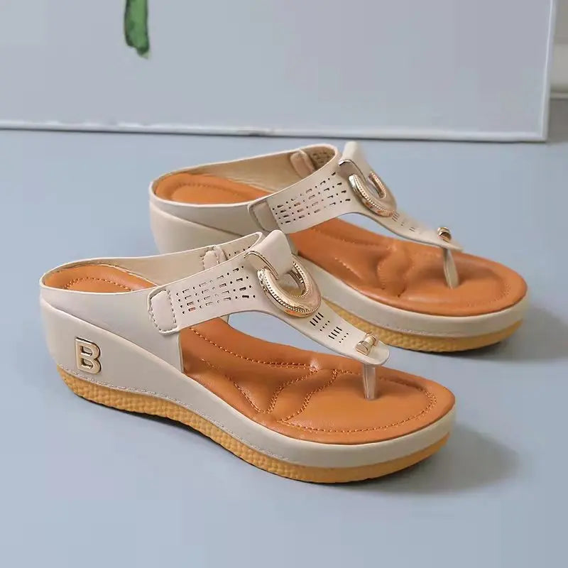 Summer Sandals Women 2026 Big Size Platform Sandals Wedges Flip Flops Shoes Comfortable Slippers Ladies Non-Slip Open Pantuflas