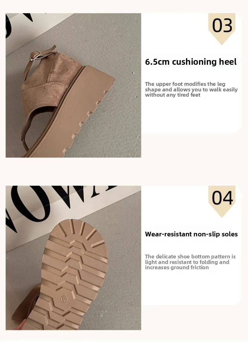 Women's Sandals Summer Fashion Bohemian Platform Sandals Hollow Out Ort Tube Pants Women Boots Retro Roman Boots Sandalias Mujer
