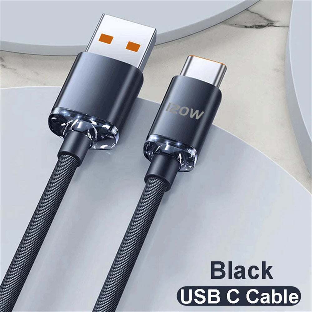 NNBILI USB C to Type C Cable PD 120W 6A Phone Charging Wire For iPhone 15 Xiaomi 14 Fast Charge USB A to USB C Quick Data Cord