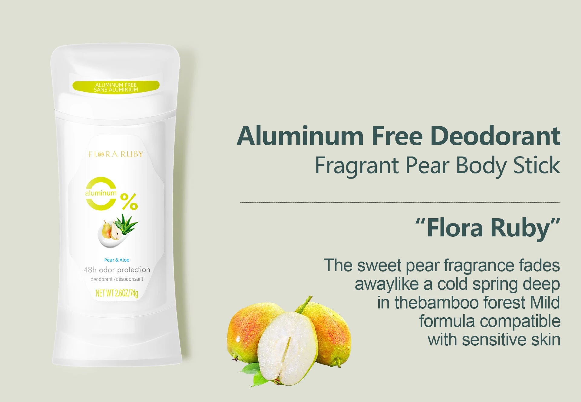 Deodorant Women Aluminum Free Antiperspirant Honey Peach Stick 72H Lavender Scent Long lasting fragrance Deodorants 74g/2.6 Oz