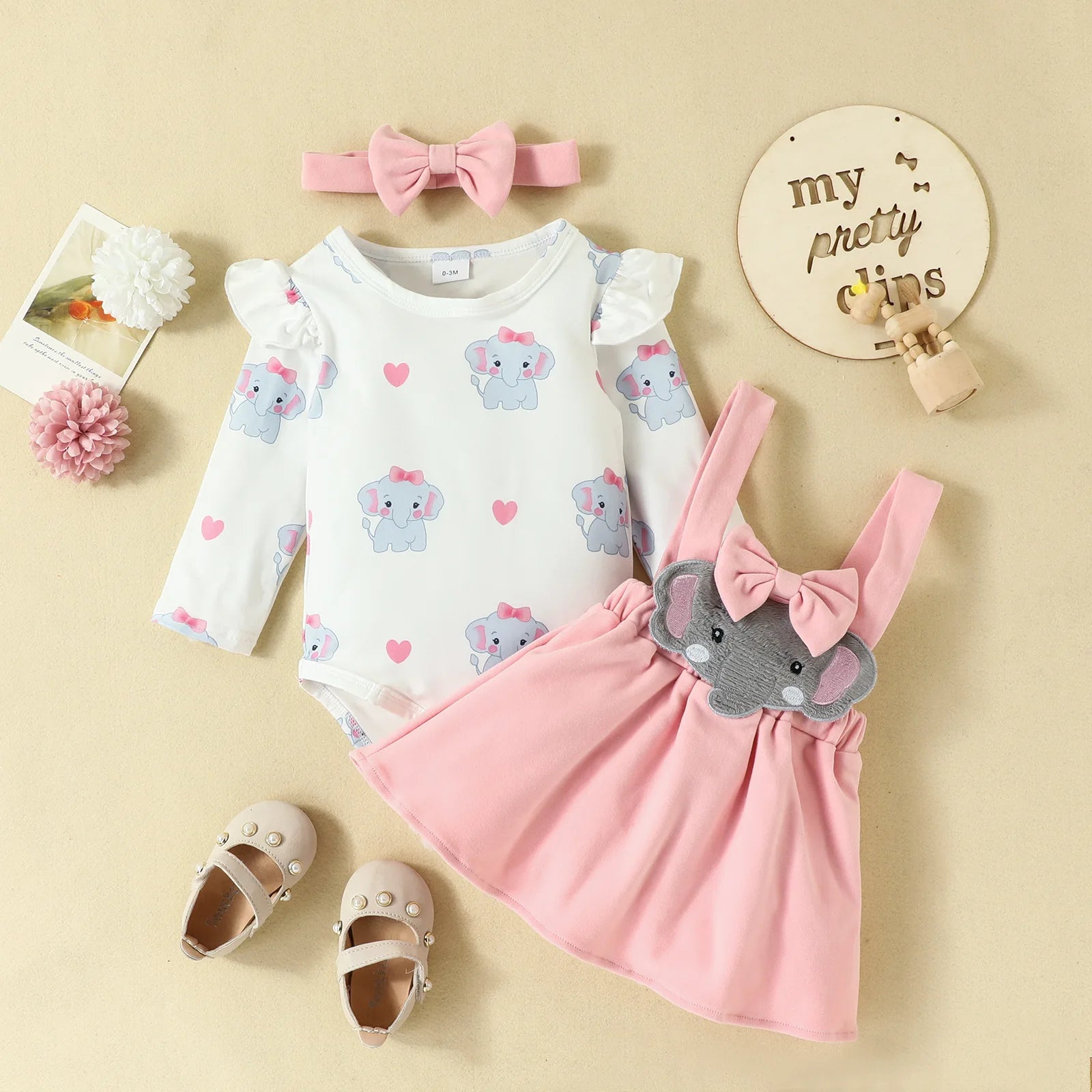 Prowow Cute Fox Baby Dresses For Girls Heart Print Romper+Suspender Fox Dress For Girls Fall Winter Newborn Baby Girl Clothes