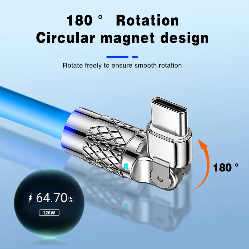 100W Liquid Silicone Fast Charge Cable Type For iPhone 14 Xiaomi Huawei Samsung USB C Micro USB Charge Cable for Playing Game