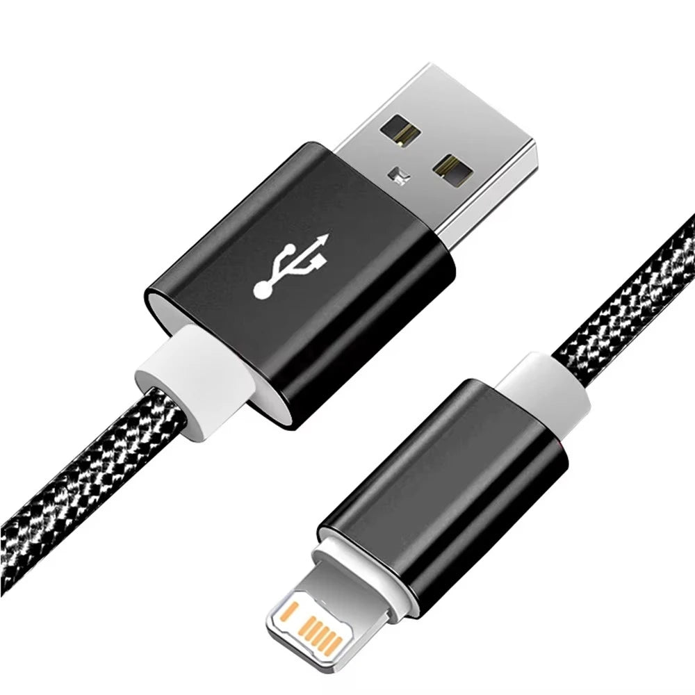 For iPhone 11 12 13 Mini 14 Pro Max USB Fast Charging Braided Cable For iPhone 7 8 14 Plus X XR XS Max Quick Charge Weaving Wire