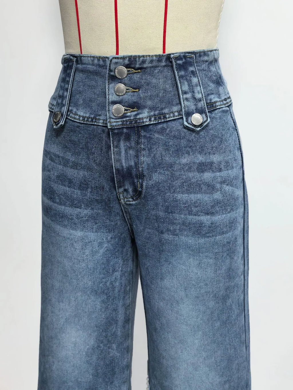 2026 Casual Jeans Pant Pantalones High Waist Wide Leg Trouser Women's Clothing Retro Street Style All-match Buttons Slit Fashion