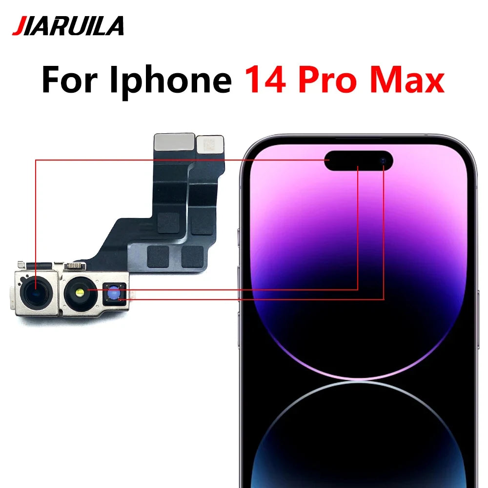 New Front Camera For iPhone 11 12 13 14 15 Pro 11Pro 12Pro 13Pro Max Mini Plus Flex Cable Facing Replacement Parts