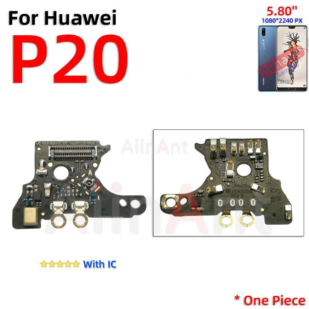 Aiinant USB Charger Dock Mic Connector Port Charging Board Flex Cable For Huawei P20 P30 Lite Plus Pro 2017 2018 Phone Parts