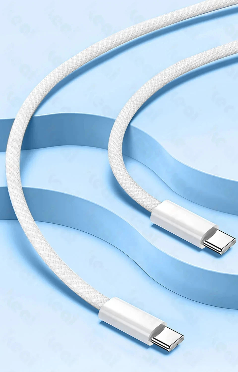 1-50Pcs 60W USB C to Type C Weaving Cable For Apple iPhone 11 12 13 14 15 16 Pro Max Plus Fast Charging Cable Phone Accessories