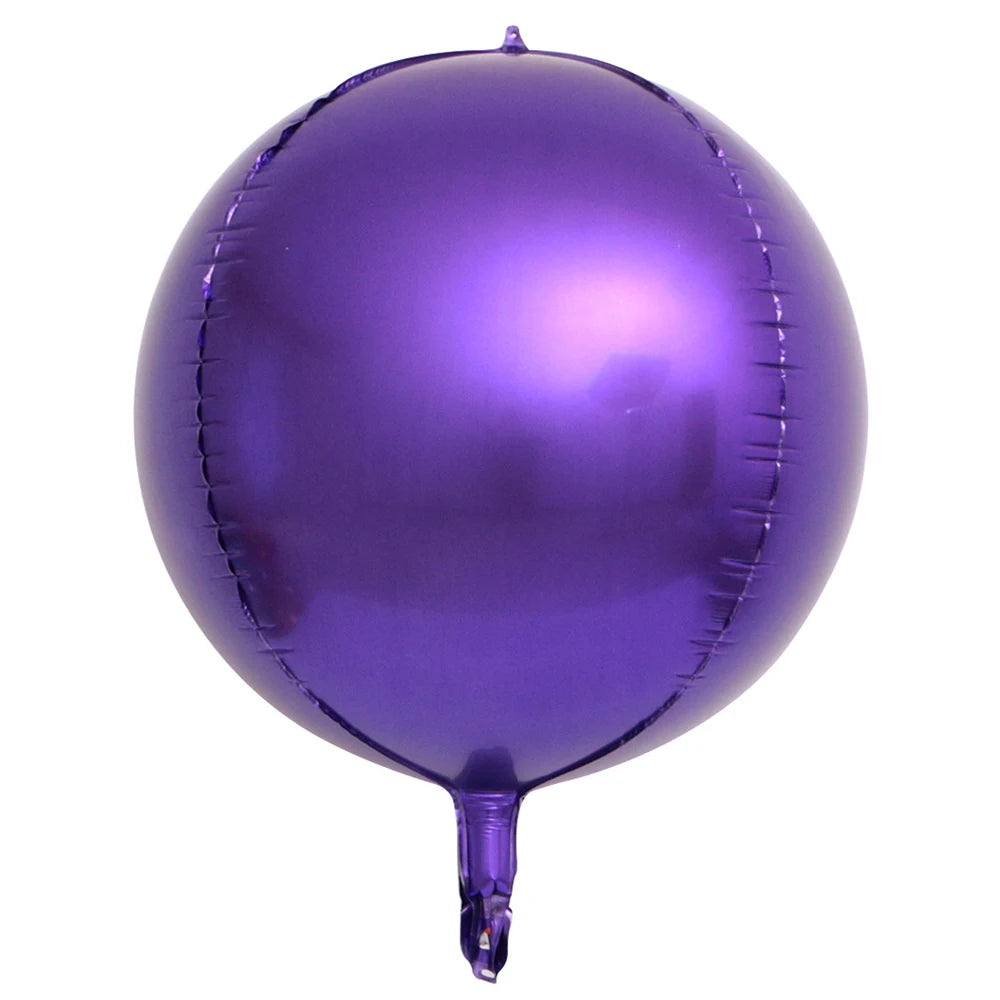 10/5Pcs Metal Silver Gold 4D Round Foil Balloon Mylar Balloons for Birthday Wedding New Year Baby Shower Party Decorations