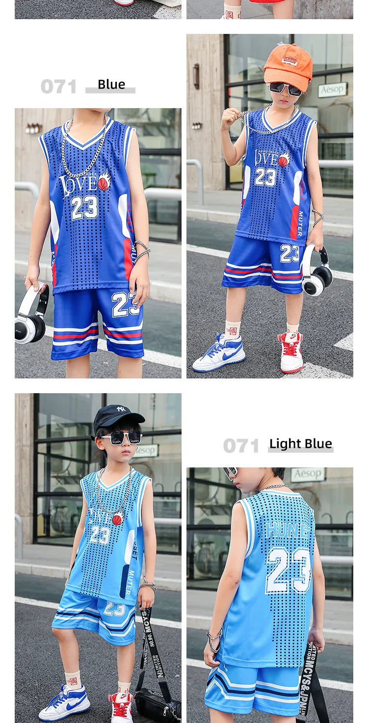 Children Team Training Uniform Kids Basketball Jersey Quick-drying Boy and Girls Comfortable Shirt  Child Sportswear Tracksuits