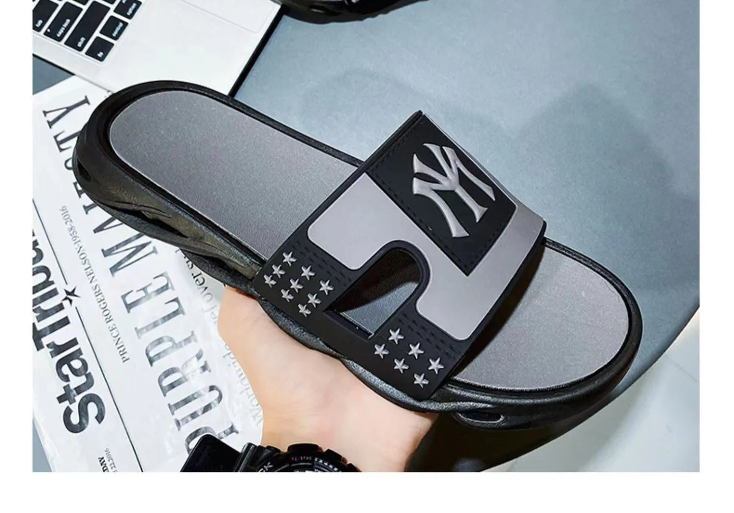 Summer Sandals Slippers Men Beach Outdoor Non-Slip Fashion Flip-Flops Brand Sports Street Wear Casual Shoes Ciabatte Uomo Trend