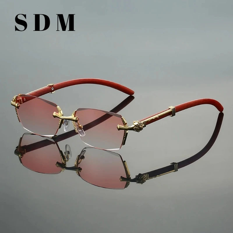 KAMMPT Semi-rimless Rectangle Sunglasses Men 2026 New Gradient Multi-color Shades Women Trendy Luxury Brand Design Sun GlassesJ