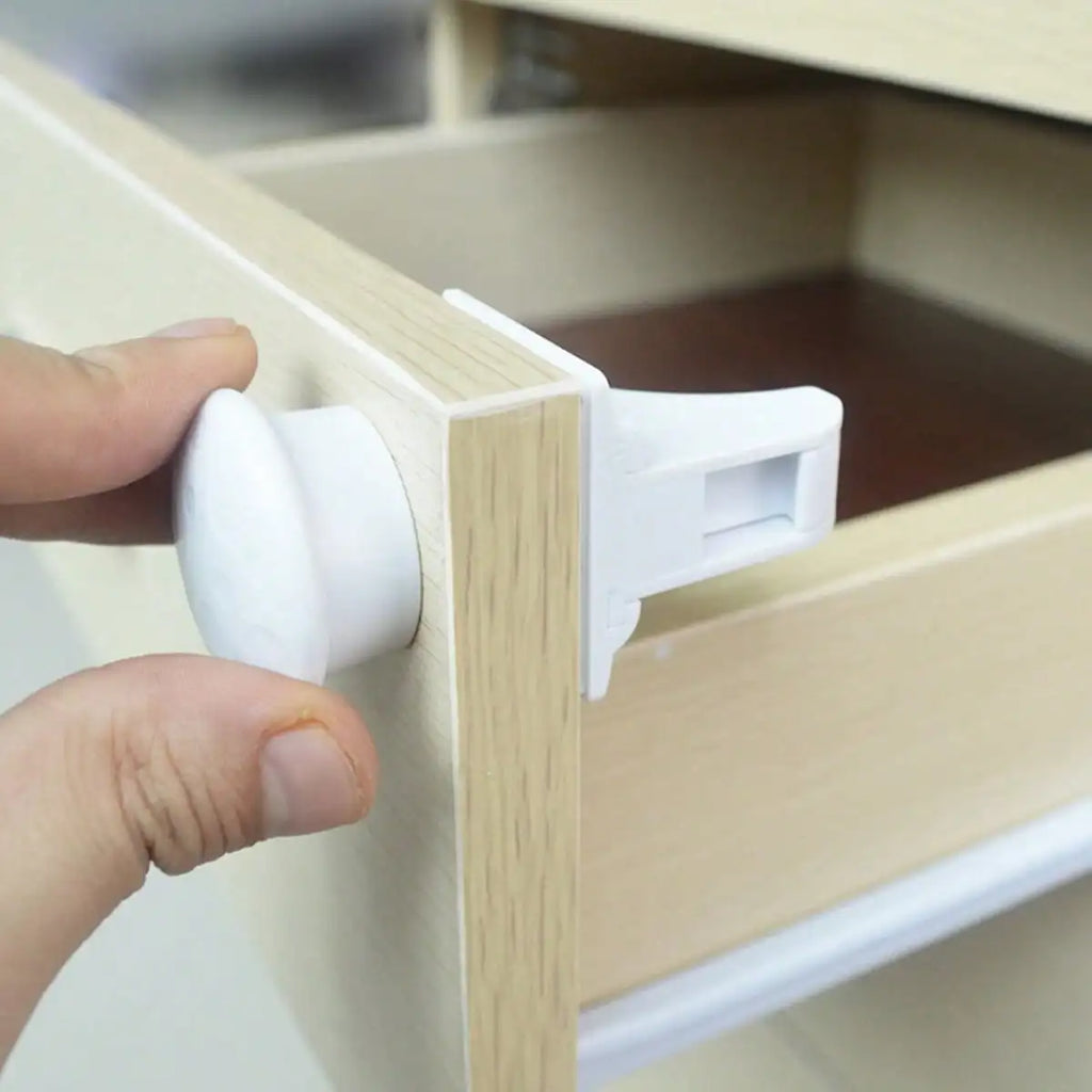 1 piece of non perforated magnetic cabinet lock is easy to install in seconds without the need for screws or drilling