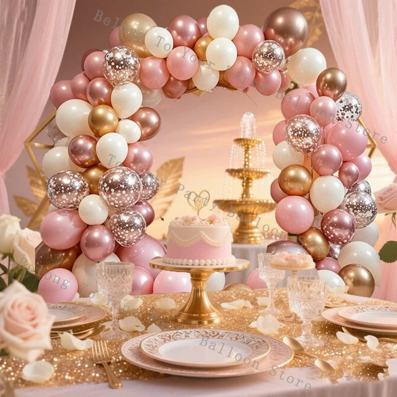 Pink Pastel Macaron Balloon Garland Arch Kit Wedding Birthday Party Decoration Latex Globos Girls Baby Shower White Ballon Chain