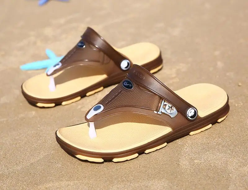 Summer Sandals Men Slippers Outdoor Beach Casual Shoes Zapatos De Hombre Indoor Durable Anti Slip Peep Toe New