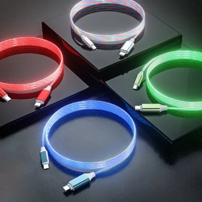 LED PD 60W USB Type C to USB C Cable for iPhone 15 Pro Max Xiaomi Huawei  Fast Charging Charger Data Cable USB-C Cable 1m 2m