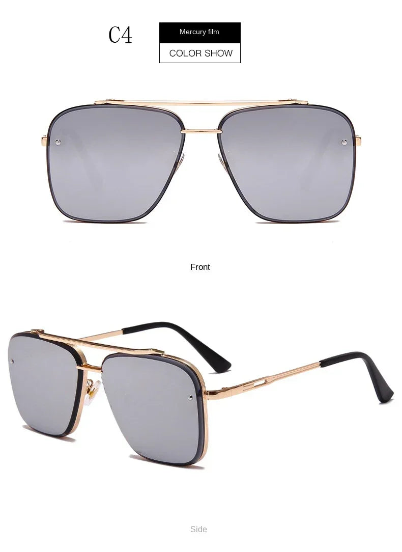 New Gradient Square Vintage Sunglasses For Men Women Luxury Sun Glasses Fashion Male Driving Fishing Eyewear UV400 Óculos De Sol