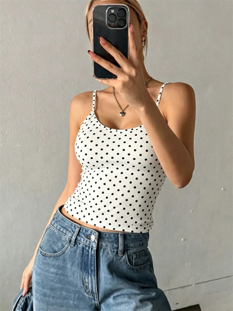 Women Backless Cami Crop Top Summer Solid Color Casual Sleeveless Top Streetwear Y2K Clothes
